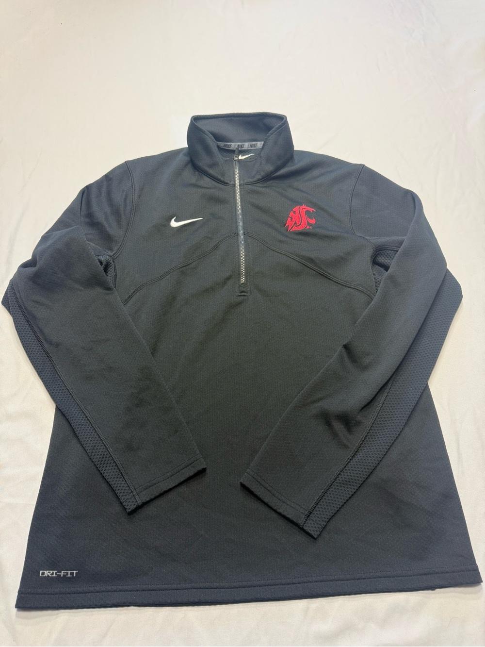Nike Black Men’s 1/4 Zip Pullover with Red Logo